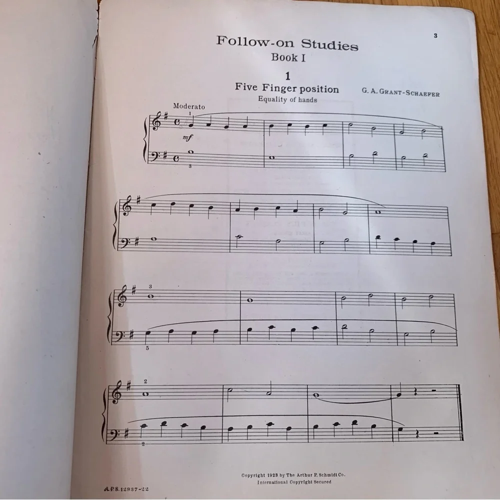 Vintage Follow-On Studies for the Pianoforte G.A. Grant-Schaefer Piano Lessons